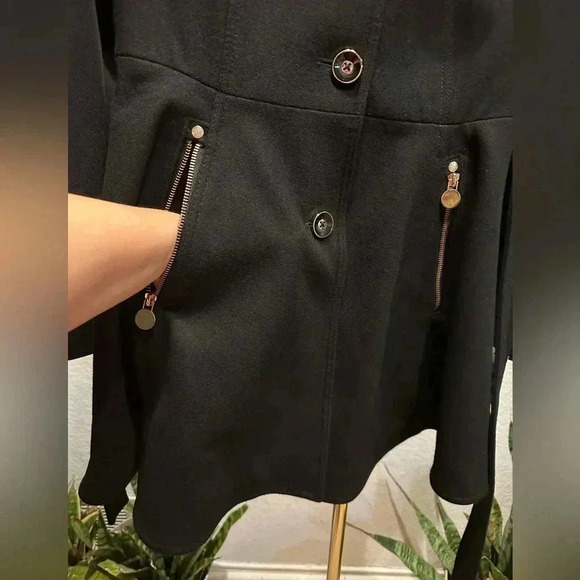 INC international Concepts black belted coat size L - Picture 7 of 12